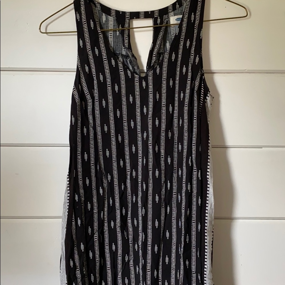 Black and White Striped Print Old Navy Dress